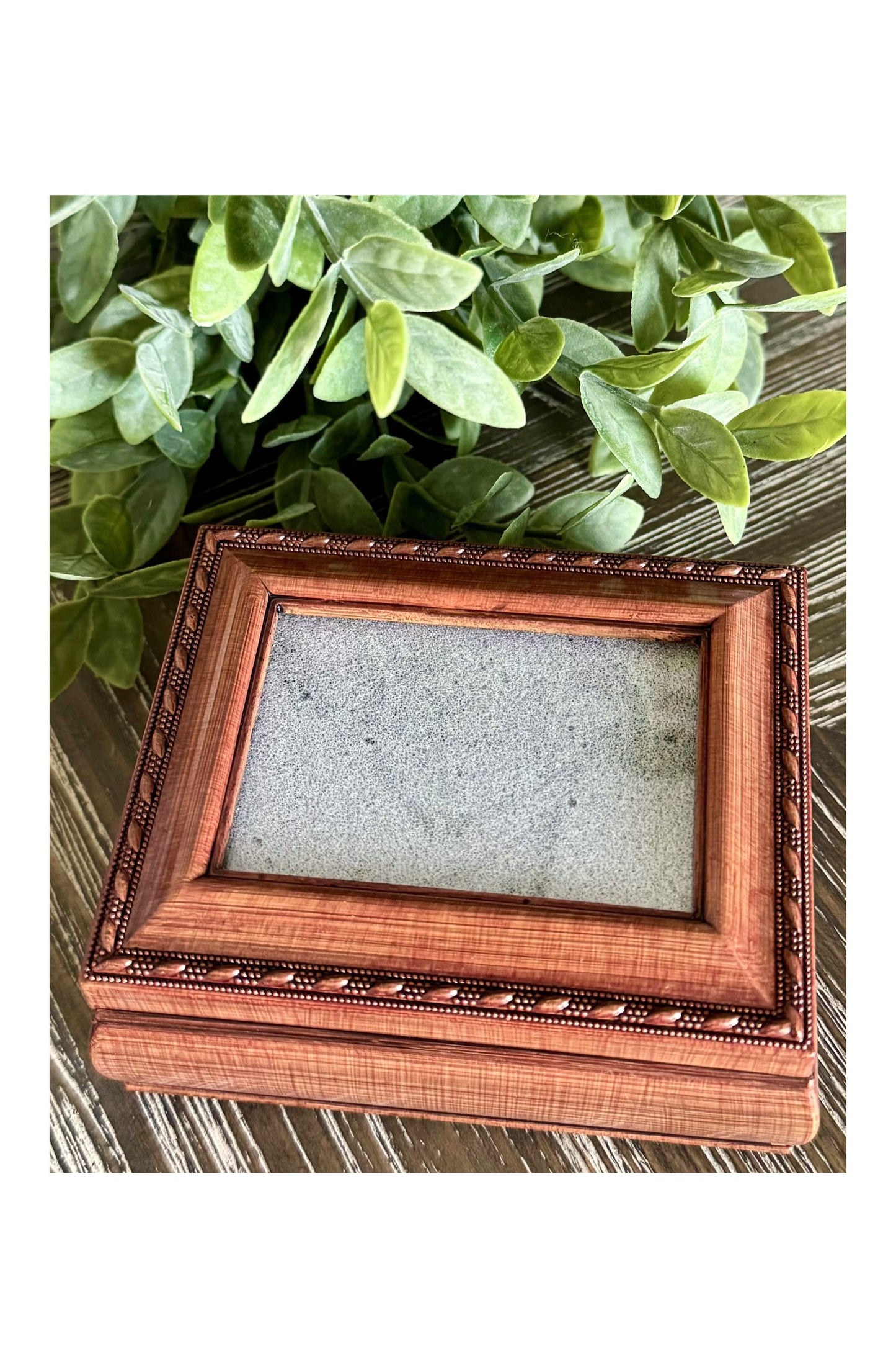 Woodgrain Rectangular Treasure Box ~ Cottage Garden