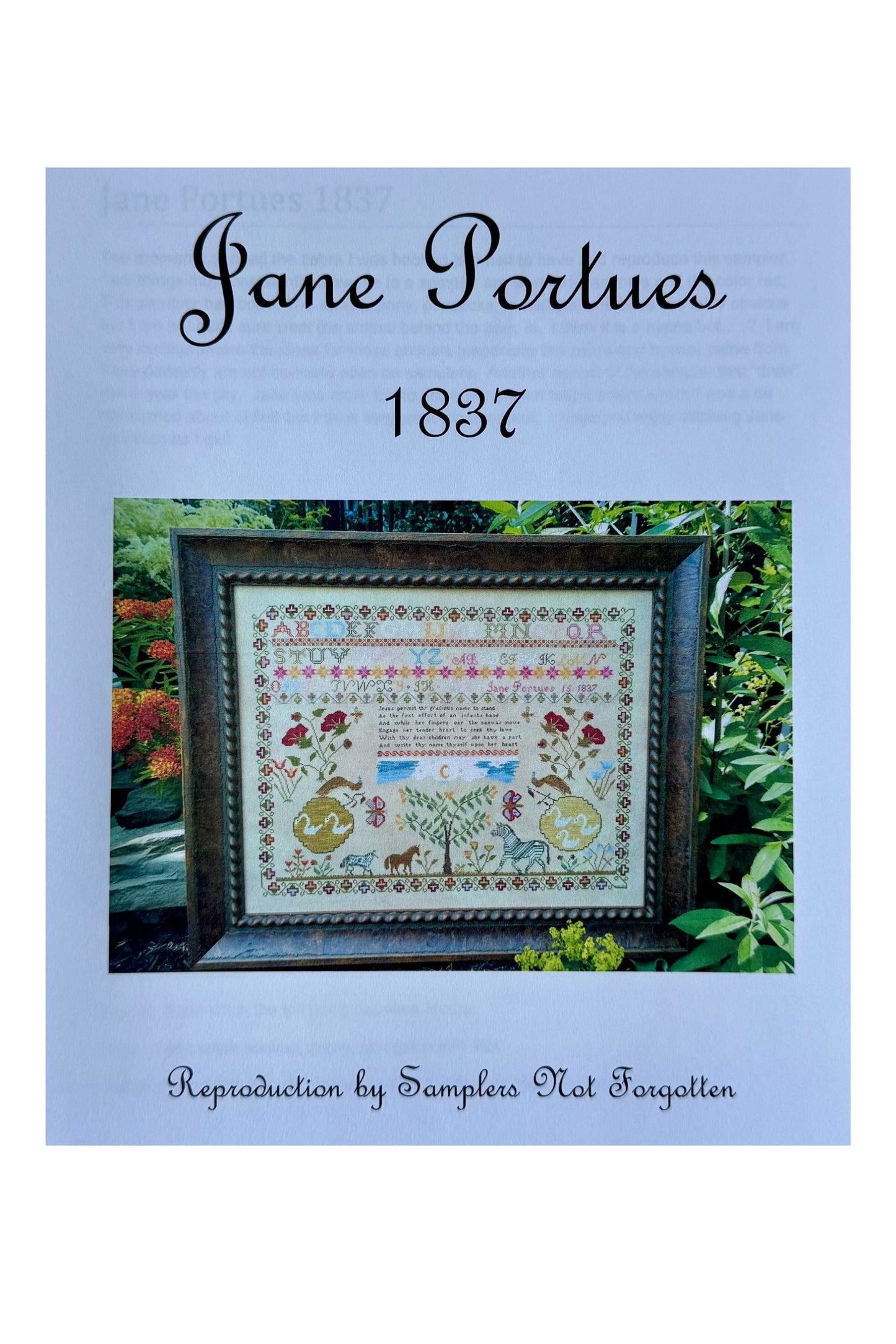 Jane Portues 1837 ~ Samplers Not Forgotten