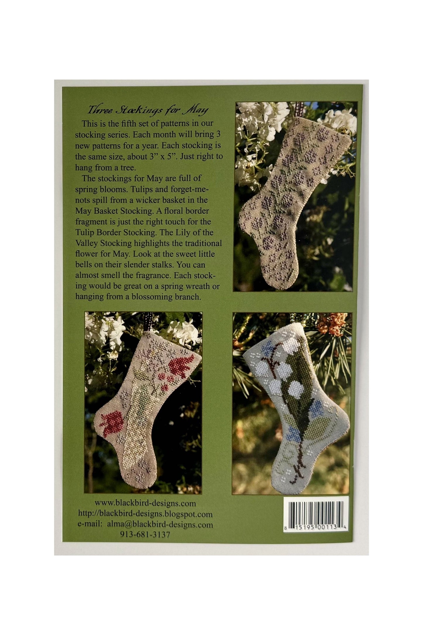 May Flowers ~ Three Stockings for May ~ Blackbird Designs