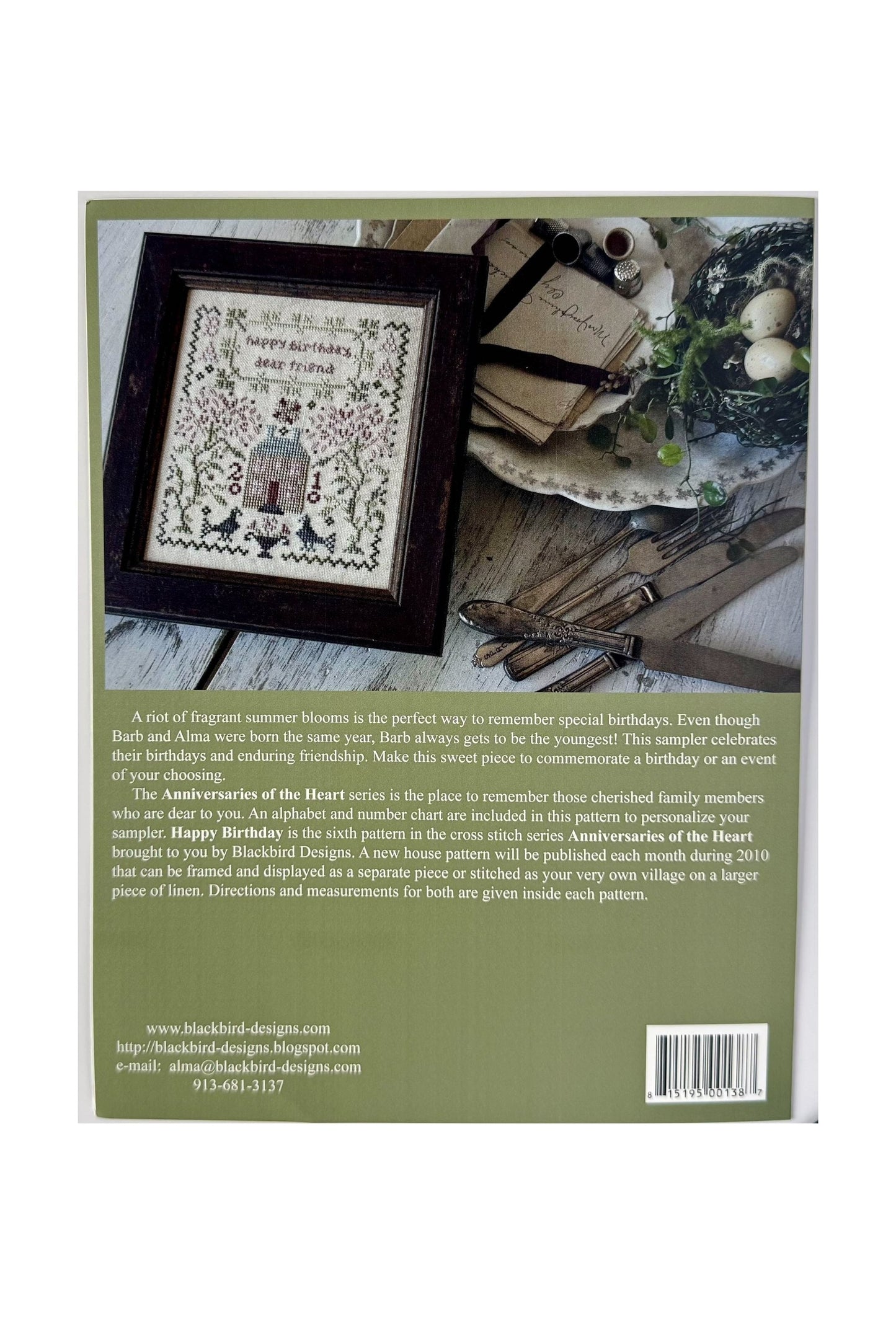 Happy Birthday ~ Anniversaries of the Heart Pattern 6 ~ Blackbird Designs