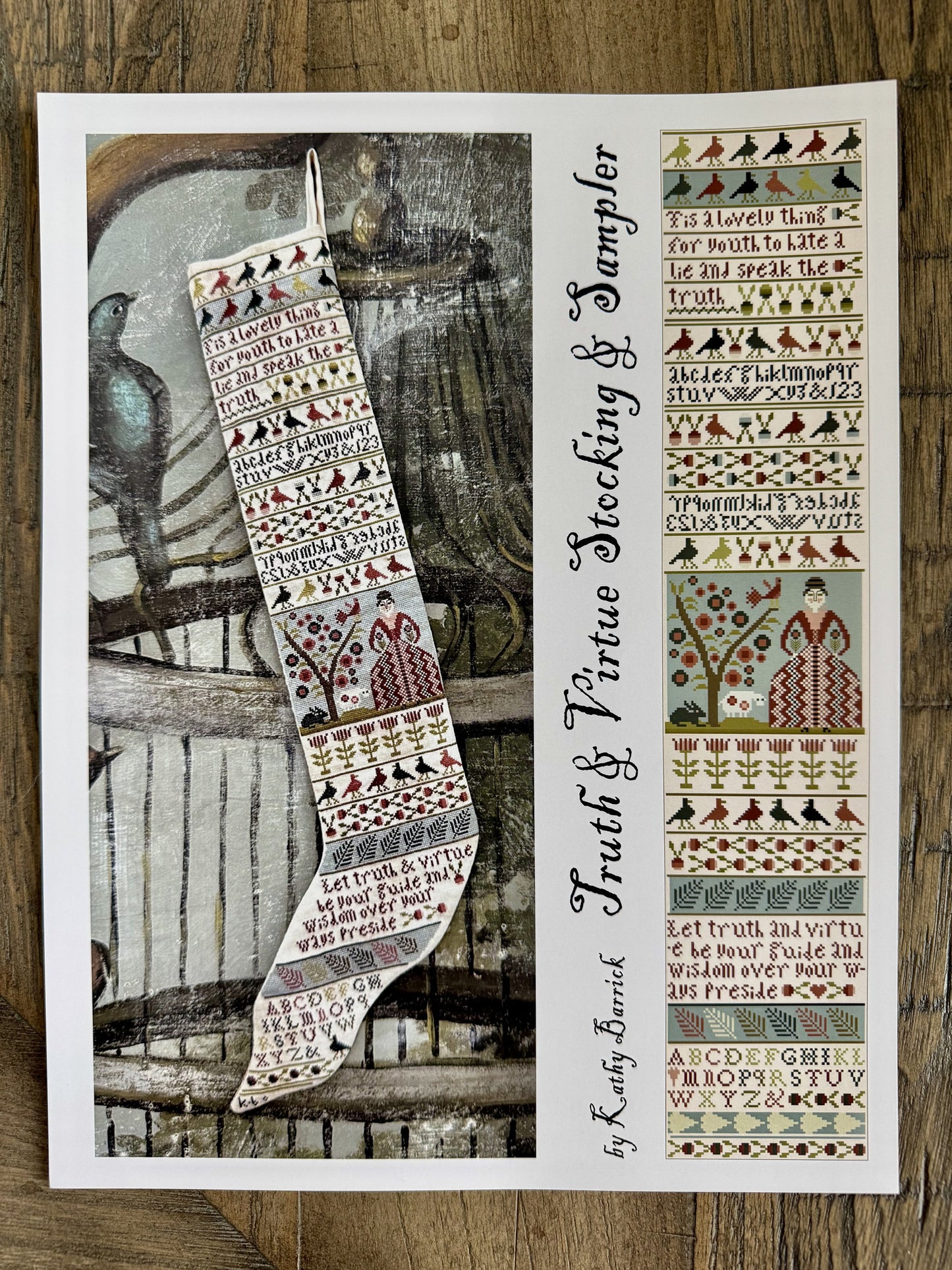 Truth & Virtue Stocking Sampler ~ Kathy Barrick ~ Cross Stitch Pattern ~ Needlework Marketplace 2026