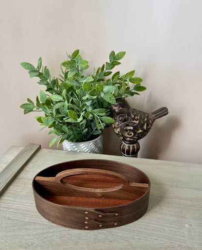 Shaker Divided Carrier Size #2 ~ Walnut with Sapele Top ~ Keller Krafted