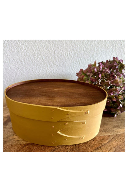 Shaker Box Size #3 Recessed Top Mustard Milk Paint ~ Joe Dowden Boxmaker