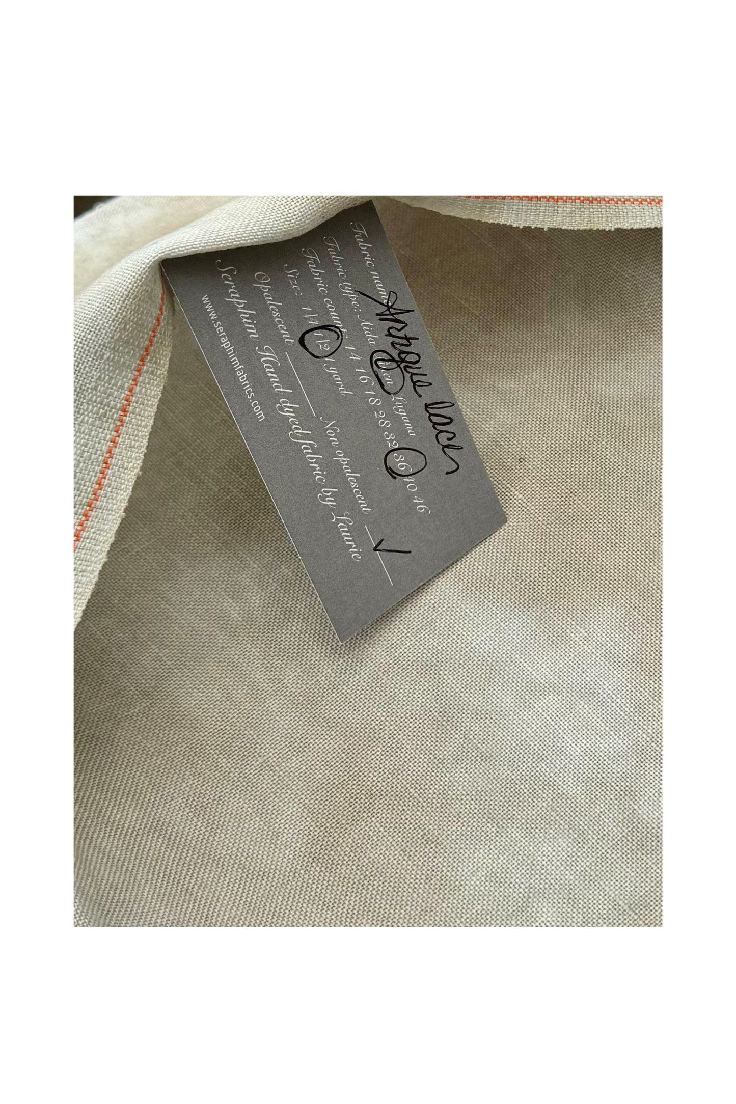Seraphim Fabrics ~ 36 ct Antique Lace Edinburgh Linen