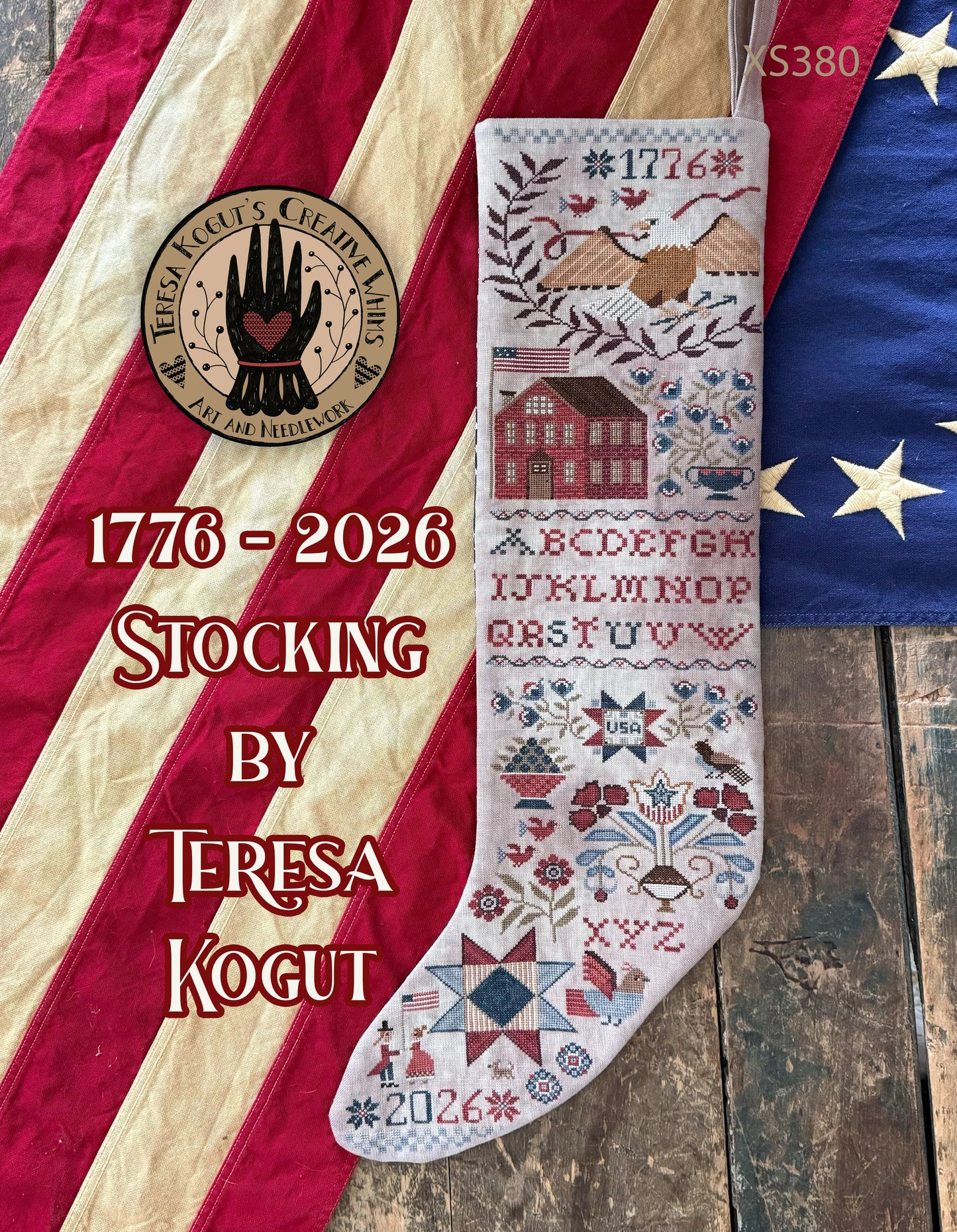 1776-2026 Stocking ~ Teresa Kogut ~ Cross Stitch Pattern