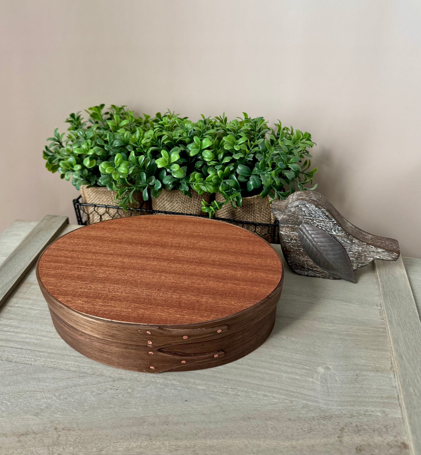 Shaker Button Box Size #4 ~ Walnut with Sapele Top ~ Keller Krafted