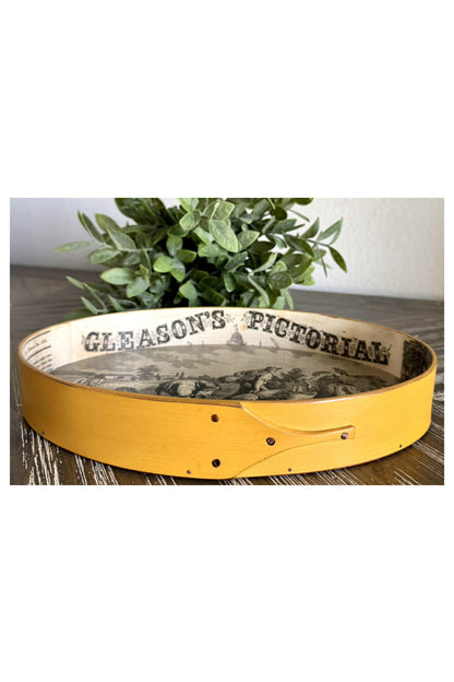 Shaker Oval Stitchers Tray July~ Size 5 ~ Yellow Milk Paint ~ LeHay's