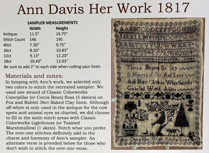 Ann Davis Her Work 1817 ~ NeedleWork Press