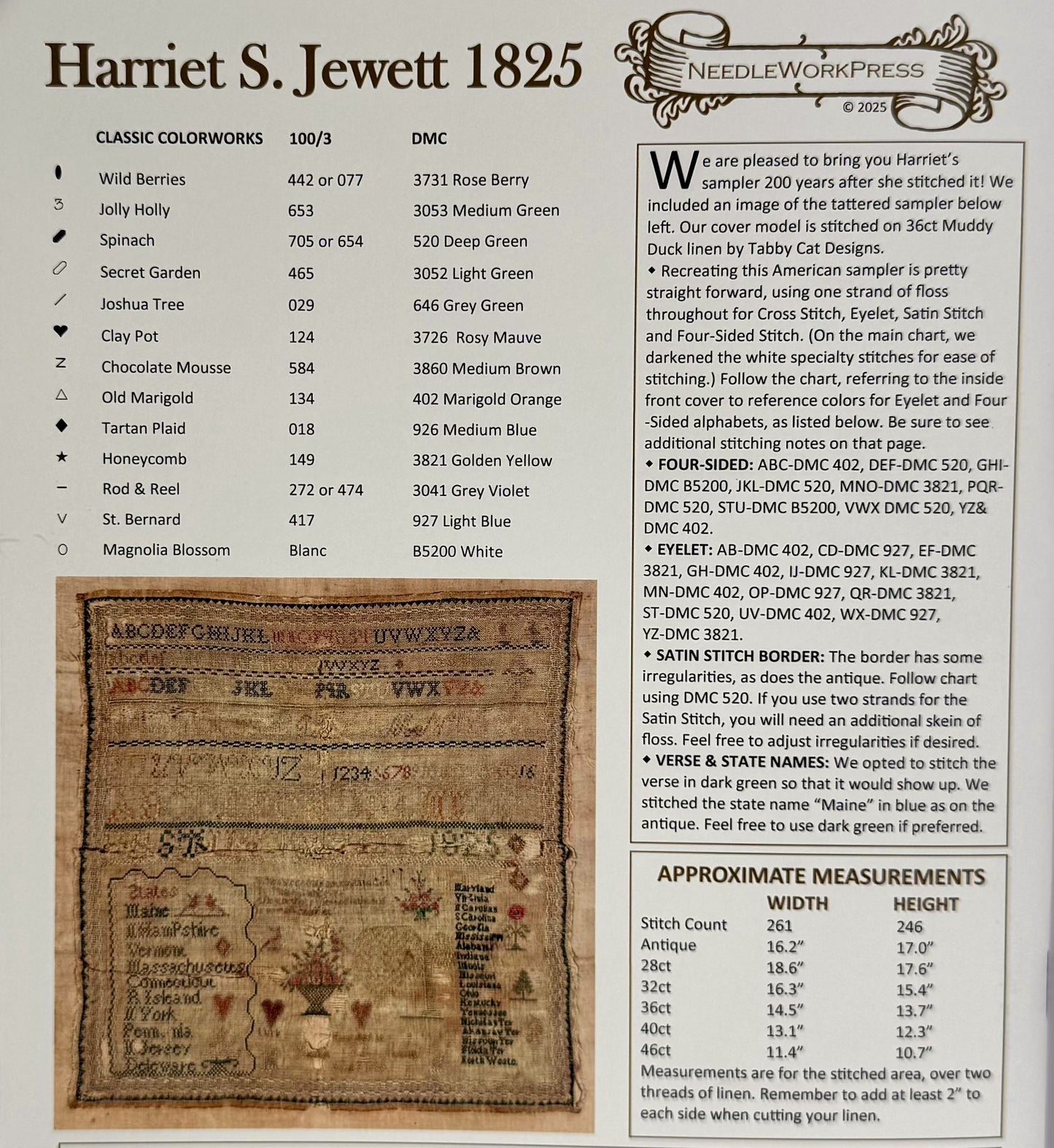 Harriet S.Jewett 1825 ~ NeedleWork Press