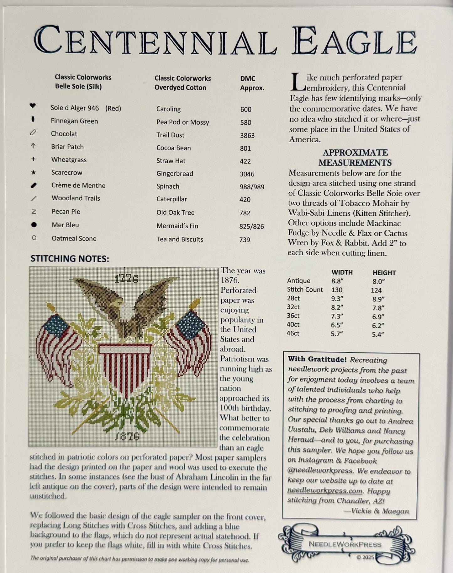 Centennial Eagle ~ NeedleWork Press