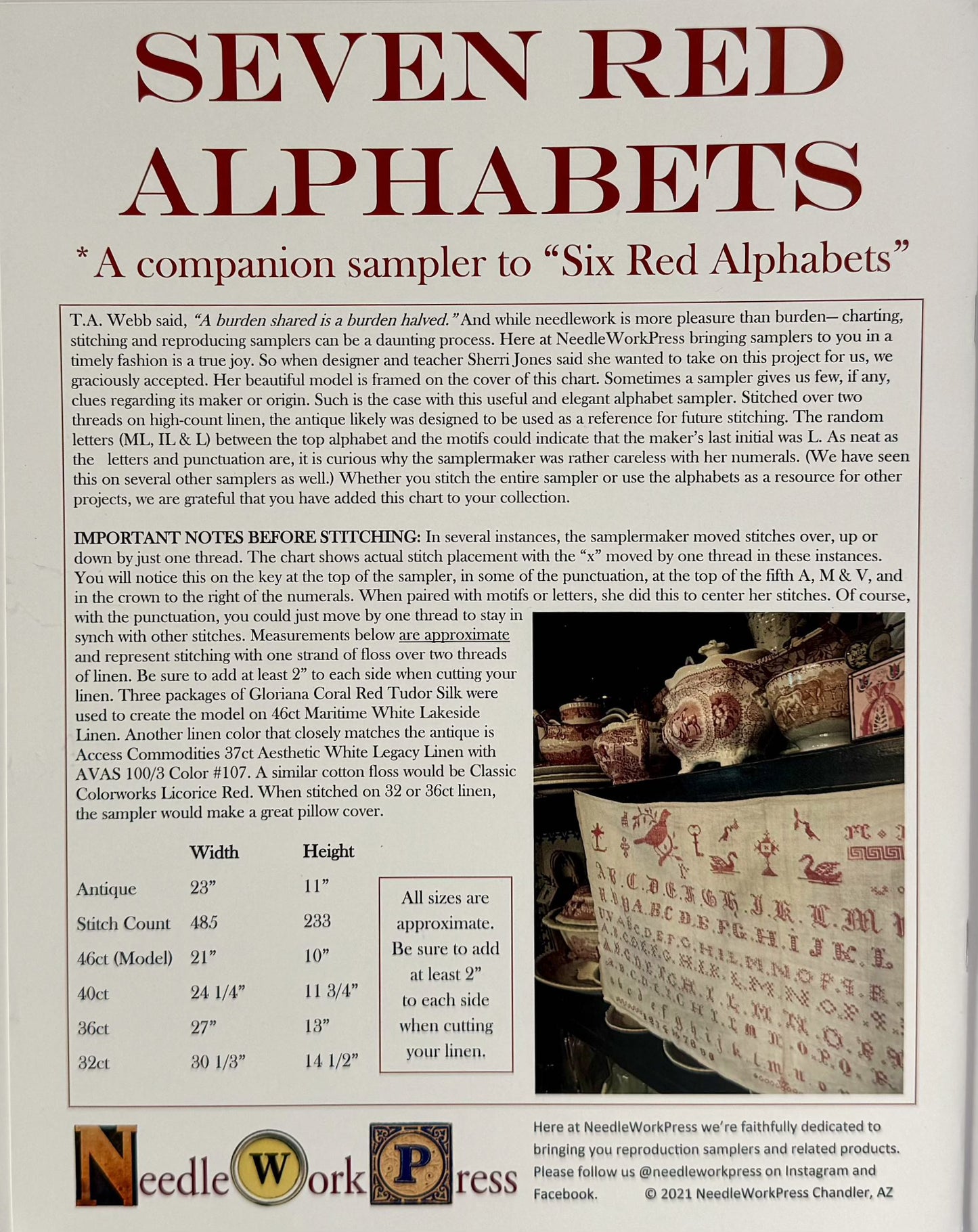 Seven Red Alphabets ~ NeedleWork Press