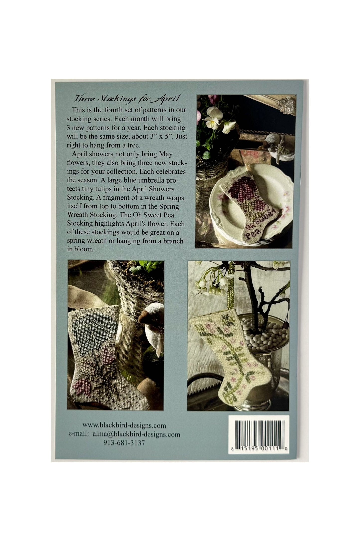 April Showers ~ Three Stockings for April ~ Blackbird Designs