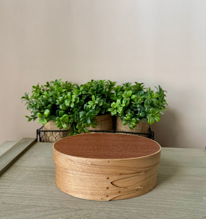 Shaker Oval Box Size #2 ~ Maple with Sapele Top ~ Keller Krafted