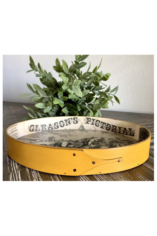 Shaker Oval Stitchers Tray July~ Size 5 ~ Yellow Milk Paint ~ LeHay's