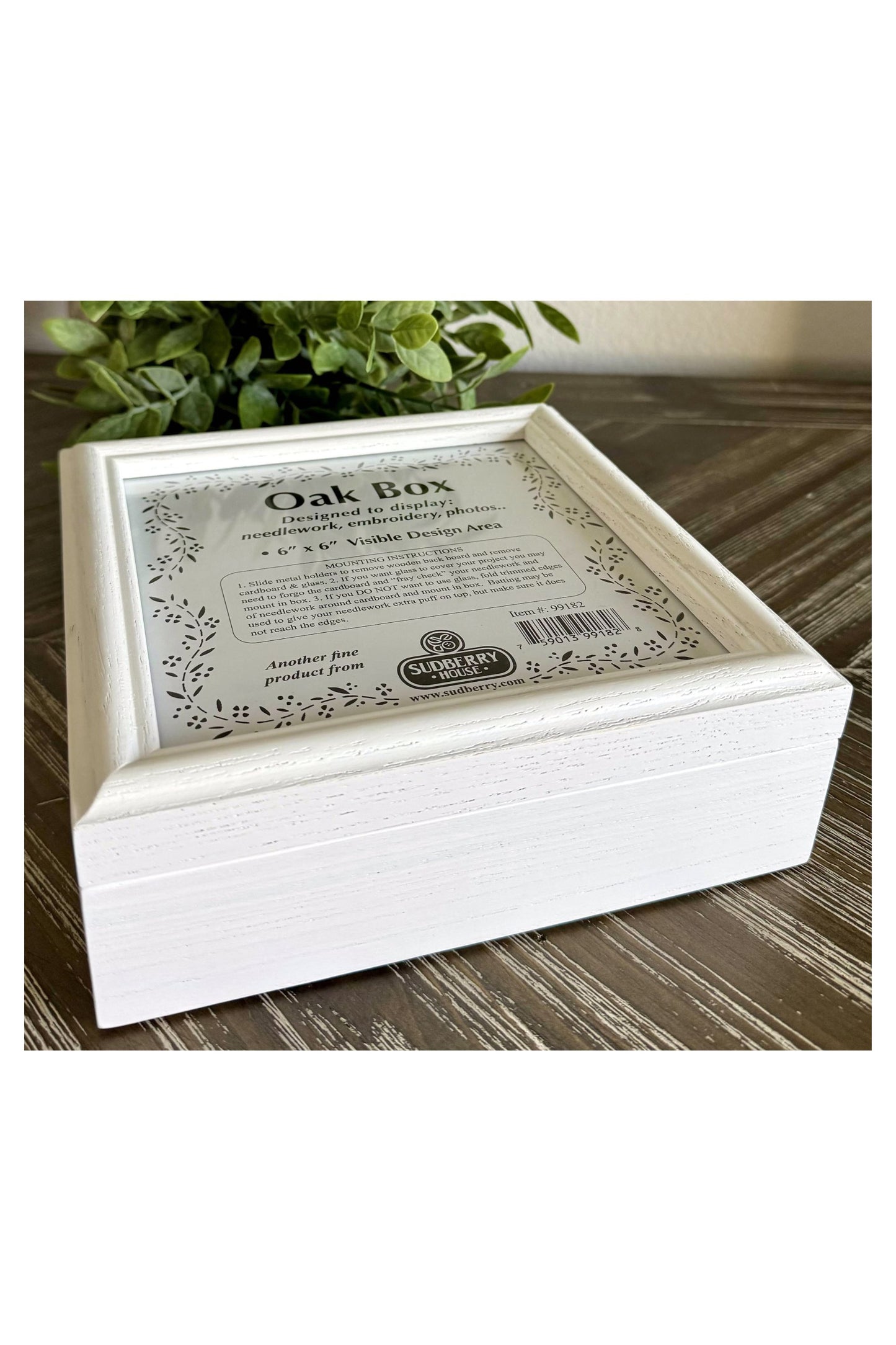 Oak Whitewash Needlework Box ~ Sudberry House