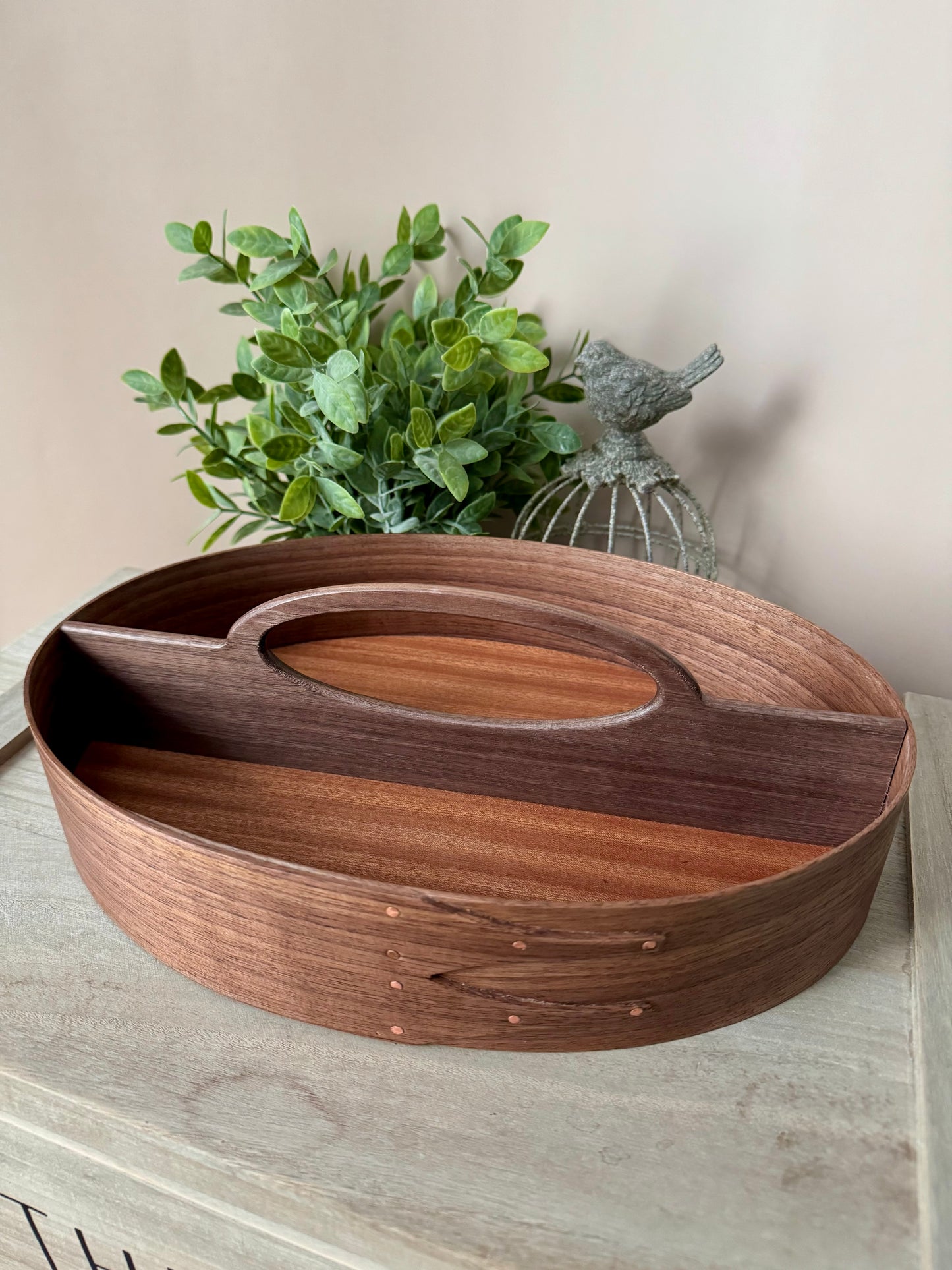 Shaker Divided Carrier Size 7 ~ Walnut with Sapele Bottom ~ Keller Krafted