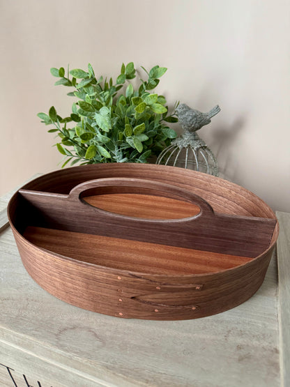 Shaker Divided Carrier Size 7 ~ Walnut with Sapele Bottom ~ Keller Krafted