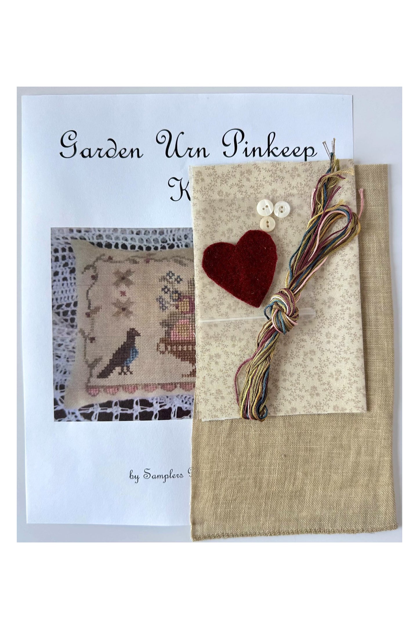 Garden Urn Pinkeep Kit ~ Samplers Not Forgotten