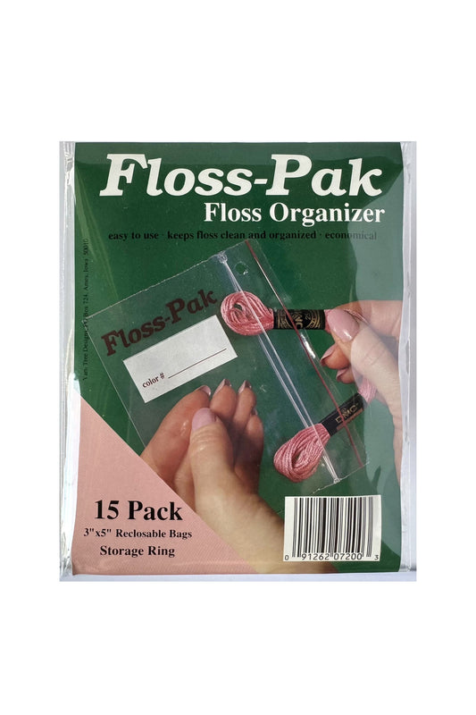 Floss-Pak Floss Organizer 15 Bags and a 1.5" Ring ~ Yarn Tree