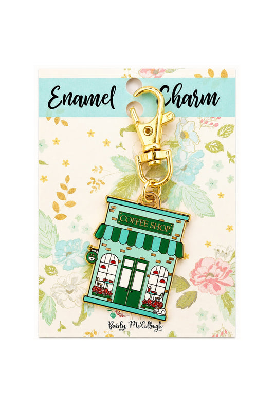 Coffee Shop Enamel Charm ~ Flamingo Toes