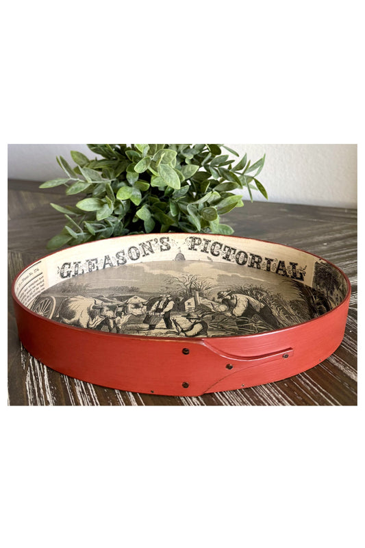 Shaker Oval Stitchers Tray November ~ Size 5 ~ Red Milk Paint ~ LeHay's