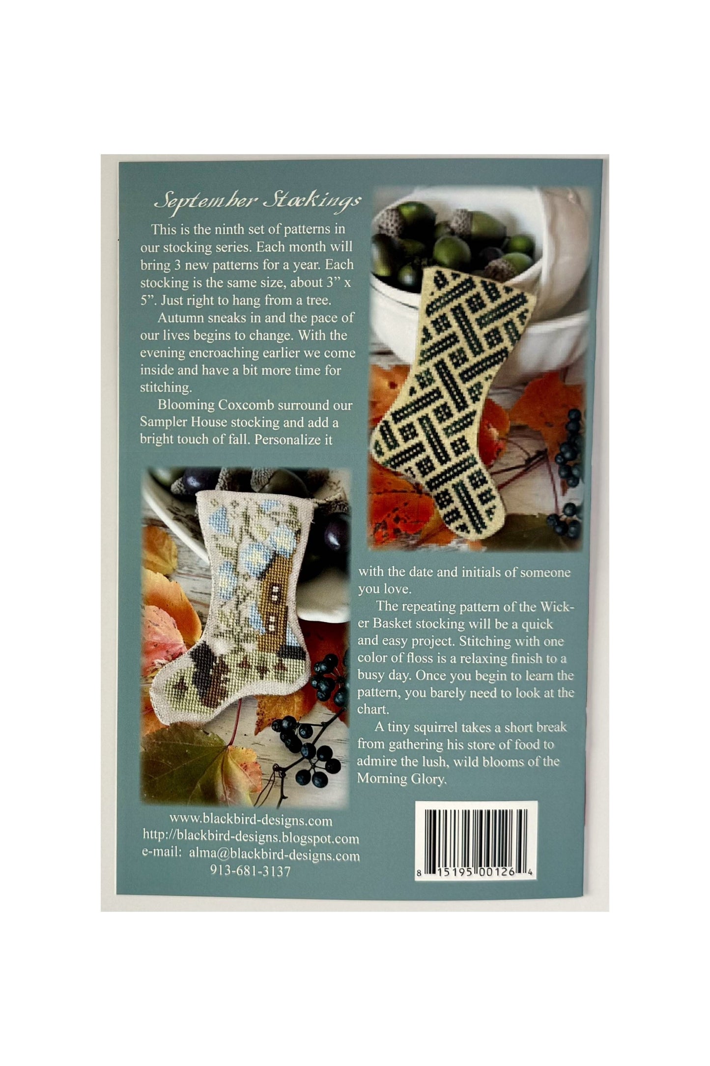 Splendid September ~ Three Stockings for September ~ Blackbird Designs
