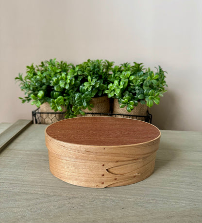 Shaker Oval Box Size #2 ~ Maple with Sapele Top ~ Keller Krafted