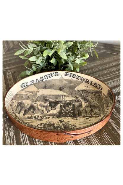 Shaker Oval Stitchers Tray January ~ Size 5 ~ Antiqued Natural ~ LeHay's