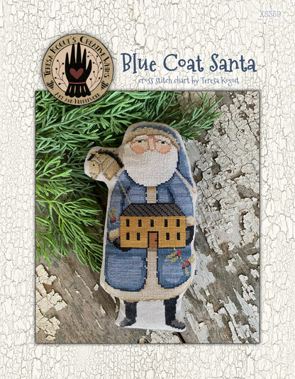 Blue Coat Santa ~ Teresa Kogut ~ Cross Stitch Pattern