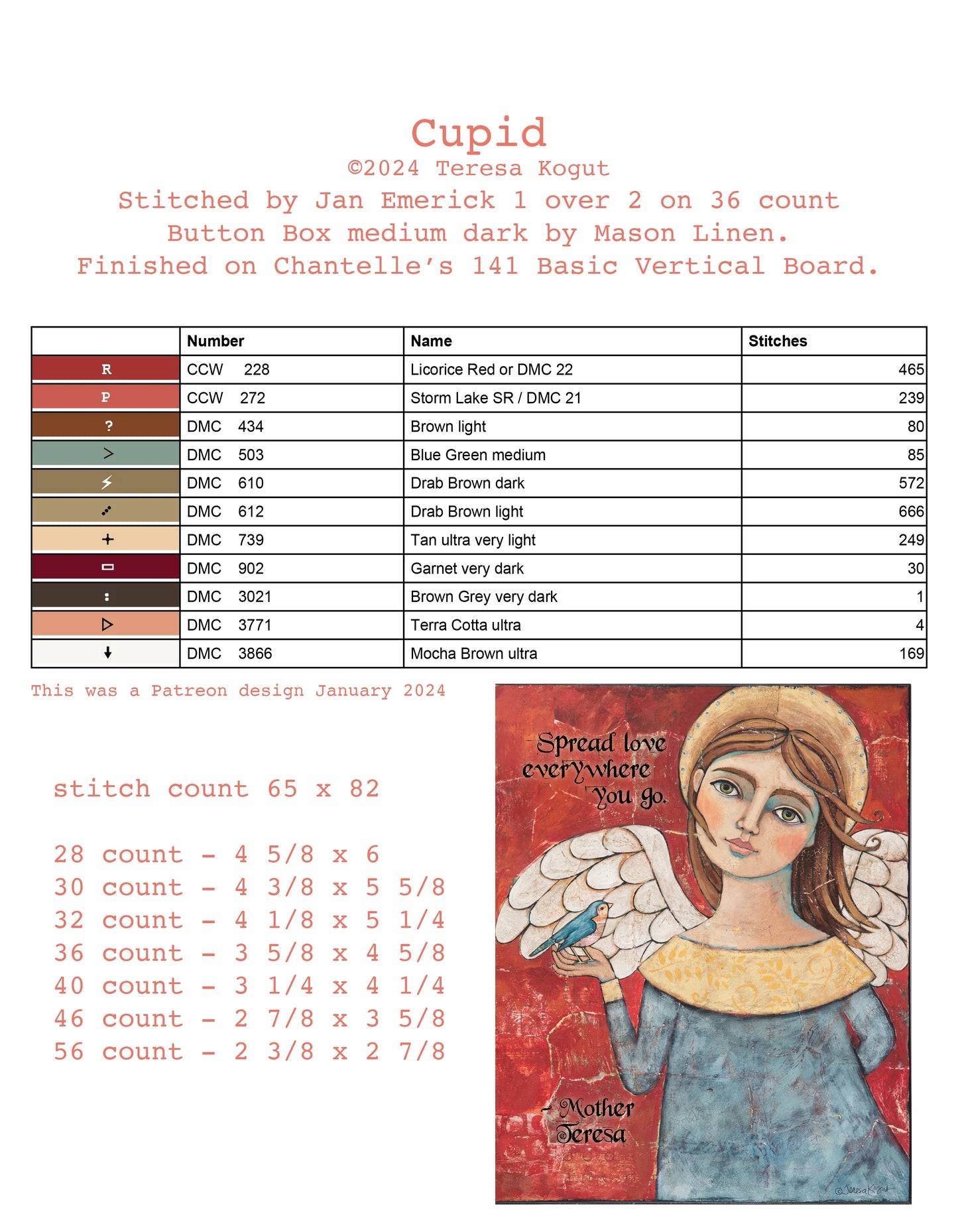 Hello Love ~ Teresa Kogut ~ Cross Stitch Pattern