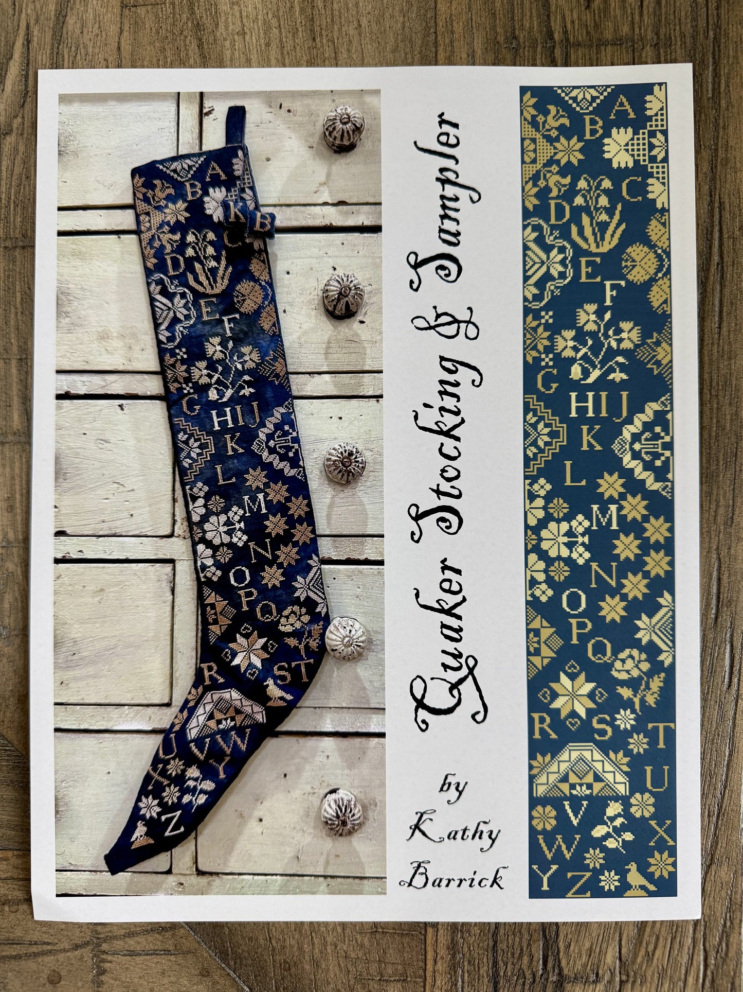 Quaker Stocking & Sampler ~ Kathy Barrick ~ Cross Stitch Pattern ~ Needlework Marketplace 2026