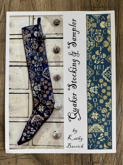 Quaker Stocking & Sampler ~ Kathy Barrick ~ Cross Stitch Pattern ~ Needlework Marketplace 2026