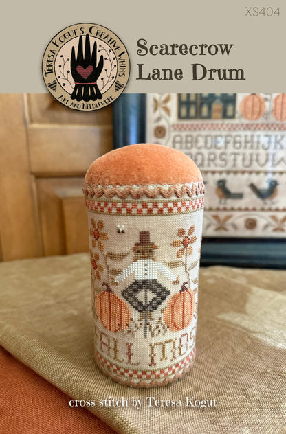 Scarecrow Lane Drum ~ Teresa Kogut ~ Cross Stitch Pattern