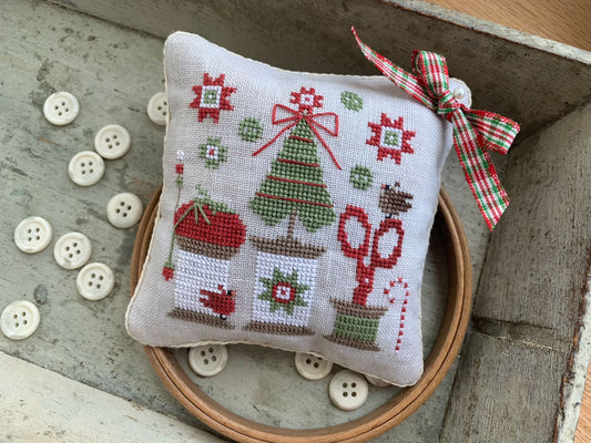 Christmas Spools Pinkeep ~ Stitches by Ethel ~ Cross Stitch Pattern ~ Needlework Marketplace 2026