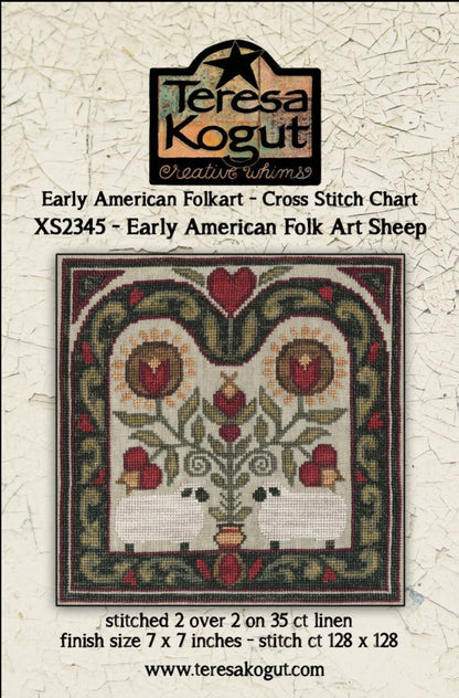Early American Folk Art Sheep ~ Teresa Kogut ~ Cross Stitch Pattern
