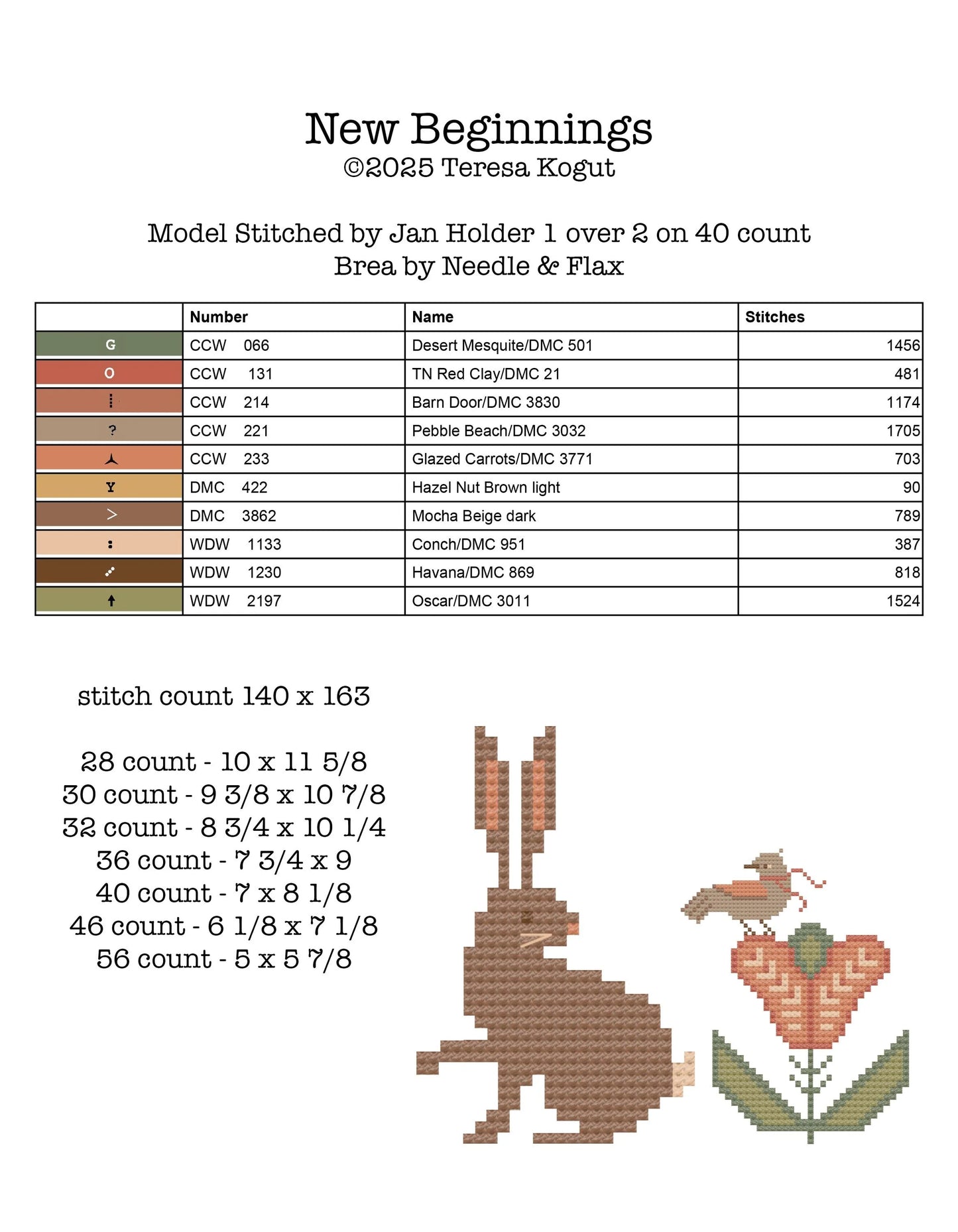 New Beginnings ~ Teresa Kogut ~ Cross Stitch Pattern