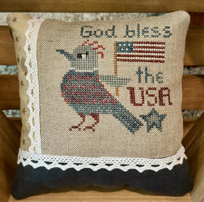 Patriotic Tweet ~ Teresa Kogut ~ Cross Stitch Pattern