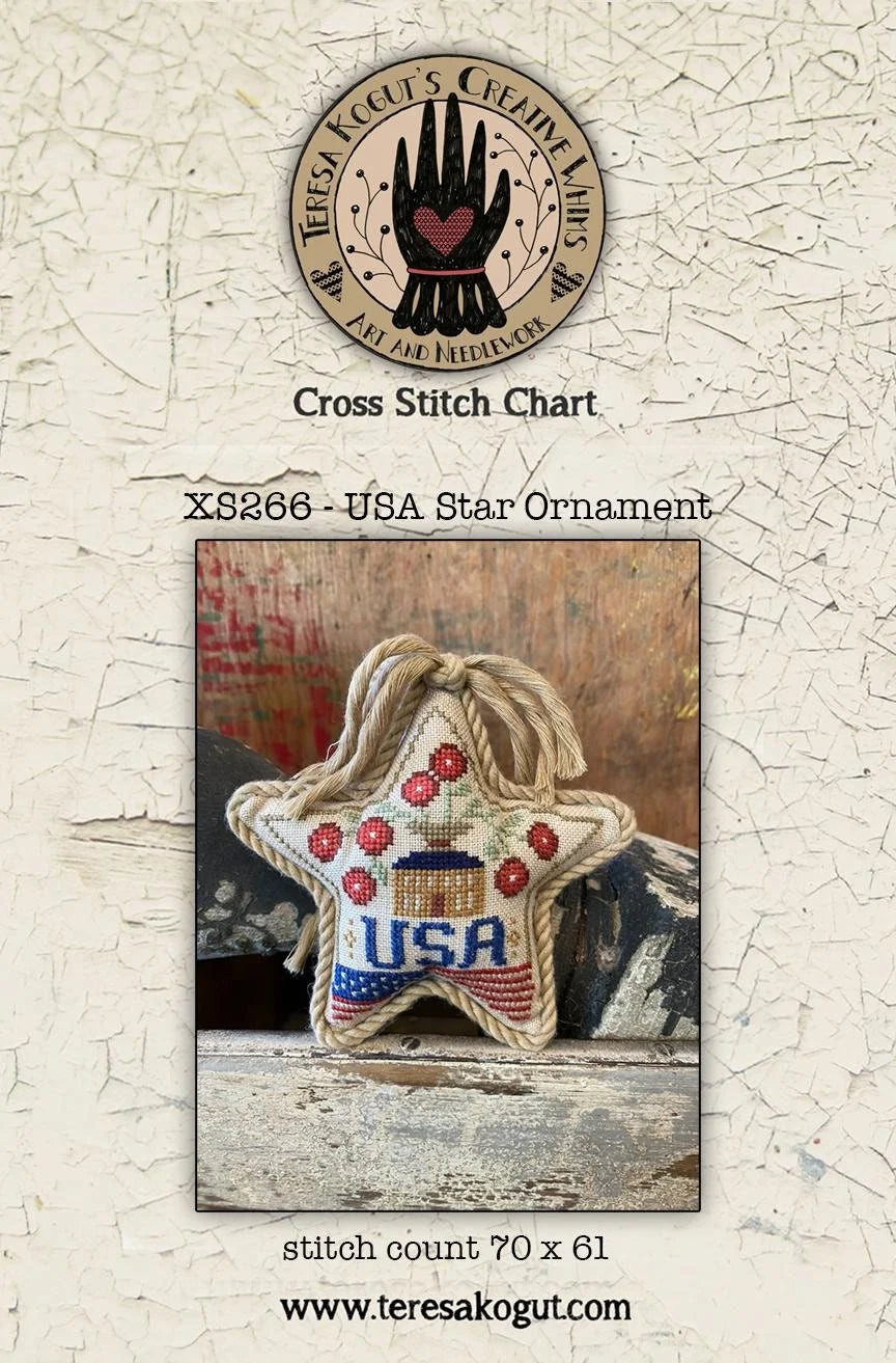 USA Star Ornament ~ Teresa Kogut ~ Cross Stitch Pattern
